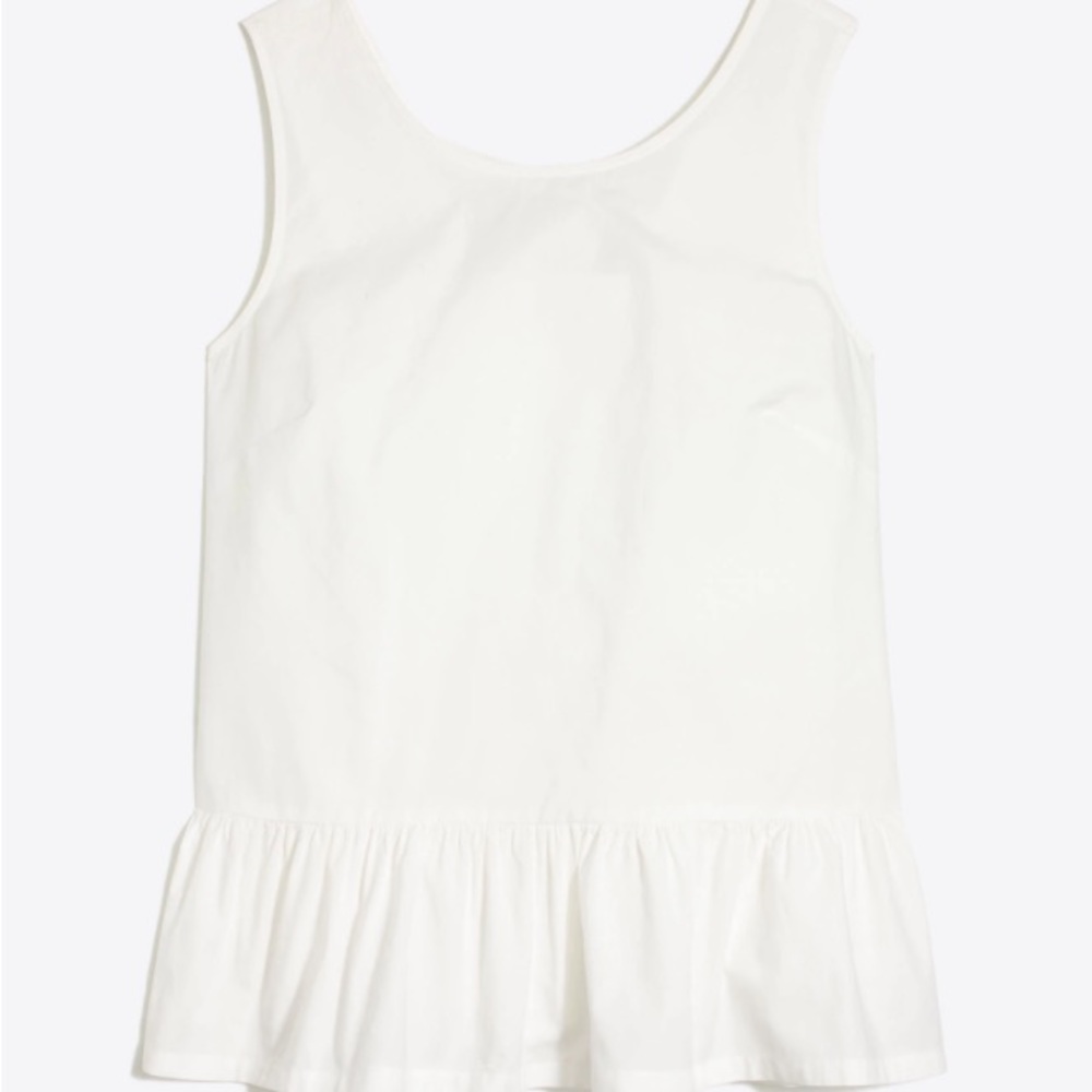 J crew white bow back top